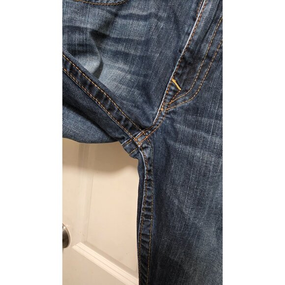 True Religion Men's Straight Leg Blue Distressed Denim Jeans W38L32 - Picture 6 of 8